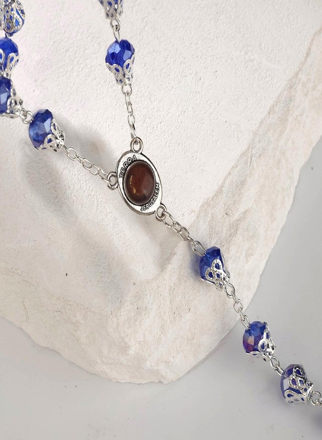 CACALOSS Christian Rosarys Necklace Crystal Rosarys Necklace Jesus Cross Rosary For Baptism Prayers - Image 4
